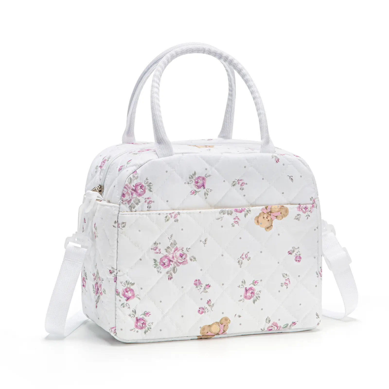 Purple-flowered bear