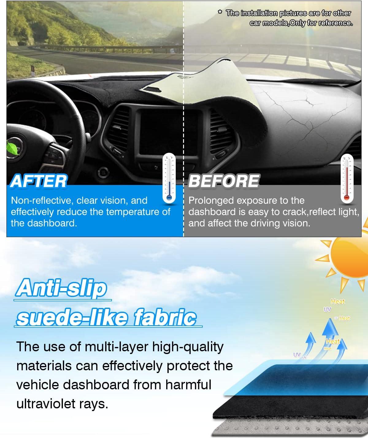 KUST Dash Cover Compatible with Ford F-150 F150 Pickup 2009-2014 Accessories Dashboard Cover Mat Non-Slip Pad Carpet Sunshield Protector (with Light Sensor)