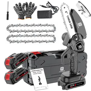 Compact Cordless Chainsaw, 6-Inch Portable Chainsaw, Battery-Powered 6-Inch Chainsaw, Handheld Electric Saw for Trimming Trees And Cutting Wood, Automatic Oiler for Branches, Yard, Home, Garden, Perfect Gift for Men, Spouse, Father,