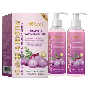 AKban ONION & BIOTIN & ROSMARY SHAMPOO & CONDITIONER SET Support Purple Thickening and Volumizing Hair and Nourishing the Scalp for Women Men  nourishes hair rosemary Gentle Anti-Dandruff