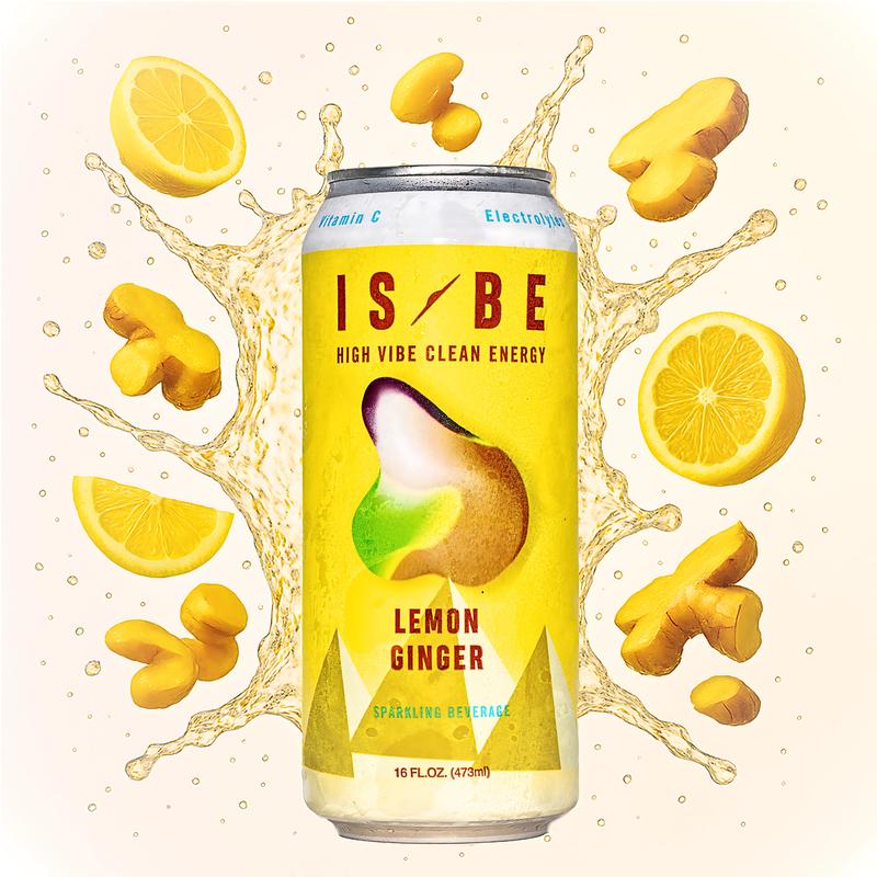 LEMON GINGER CASE (12) Beverage - California Meyer Lemon & Fresh Grated Ginger Sparkling Beverage 16 FL OZ 473ml