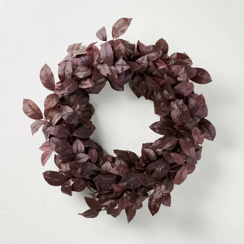 26" Black Plum Leaf Fall Wreath - Hearth & Hand with Magnolia
