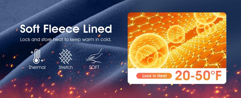 G Gradual Men's Fleece Joggers with Zipper Pockets Winter Warm Pants Water Resistant Athletic Workout Gym Sweatpants for Men Running Outfits