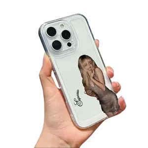 S-Sabrina Singer C-Carpenter iPhone case, compatible with iPhone 13/14/15/16/17, transparent TPU soft back cover.