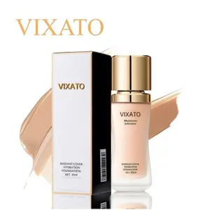 VIXATO Super Stay Dewy Flawless Foundation - Full Coverage, 24H Longwear, Super Waterproof, Sweat-Proof, 4-in-1 Hydrating Formula