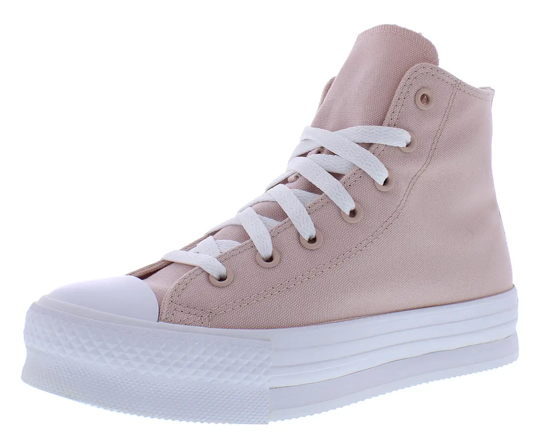 Girls' Converse Chuck Taylor All Star Lace-Up High-Top Sports Shoes, 1 Pair with EVA Lift Sole