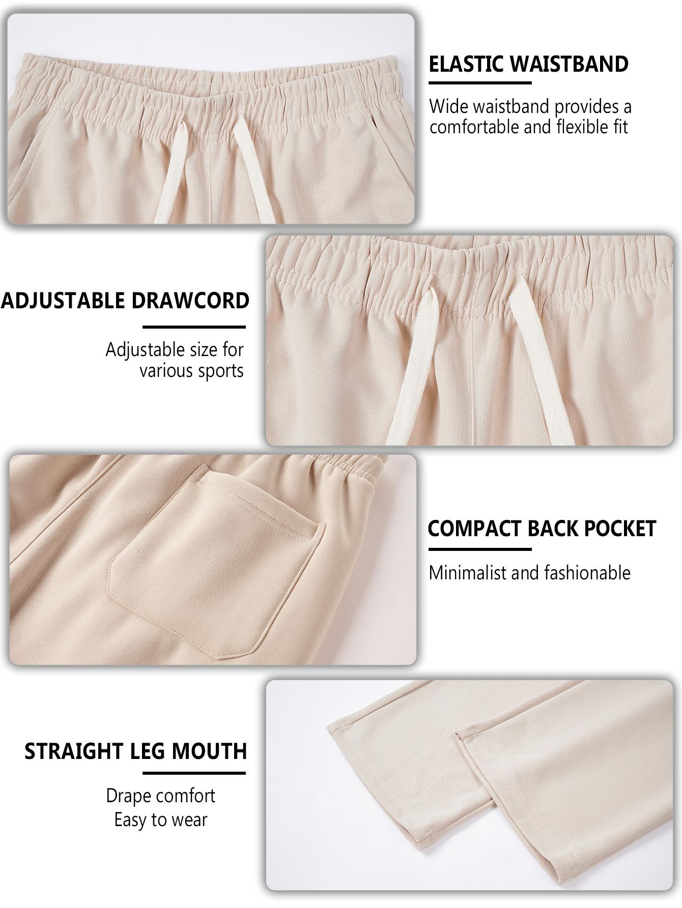 Men's Regular Fit Drawstring Casual Pants - Soft and slightly stretchy fabric, comfortable and breathable, drawstring waist adjustment, solid color, perfect for outdoor sports and fitness activities in spring and summer