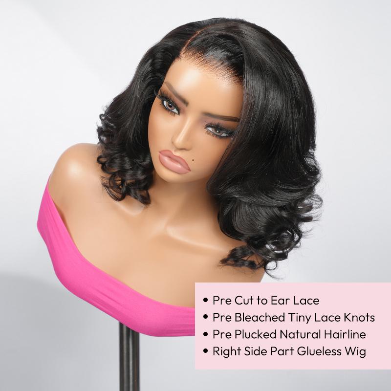 West Kiss 250% Density Right Side Part Glueless LayerCut Wig 6x8 Lace Closure Wig Body Wave Pre Cut Pre Bleached Ready Go Wigs