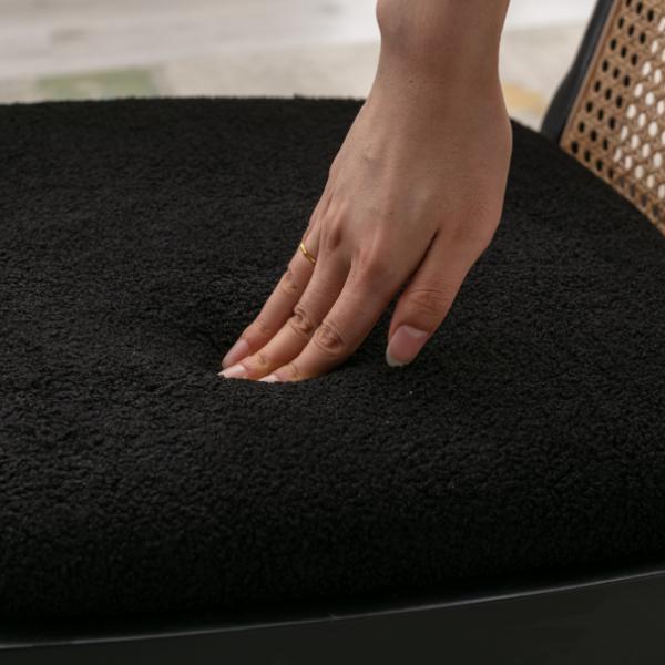 DAYALANE Modern Salem Rattan Dining Chairs Set of 2 Cane Back Comfy Sherpa Upholstered Boucle for Kitchen Restaurant Living Room White Beige Linen DAYALANE Modern Salem Rattan Dining Chairs Set of 2 Cane Back Comfy Sherpa Upholstered Boucle for Kitchen Restaurant Living Room White Beige Linen