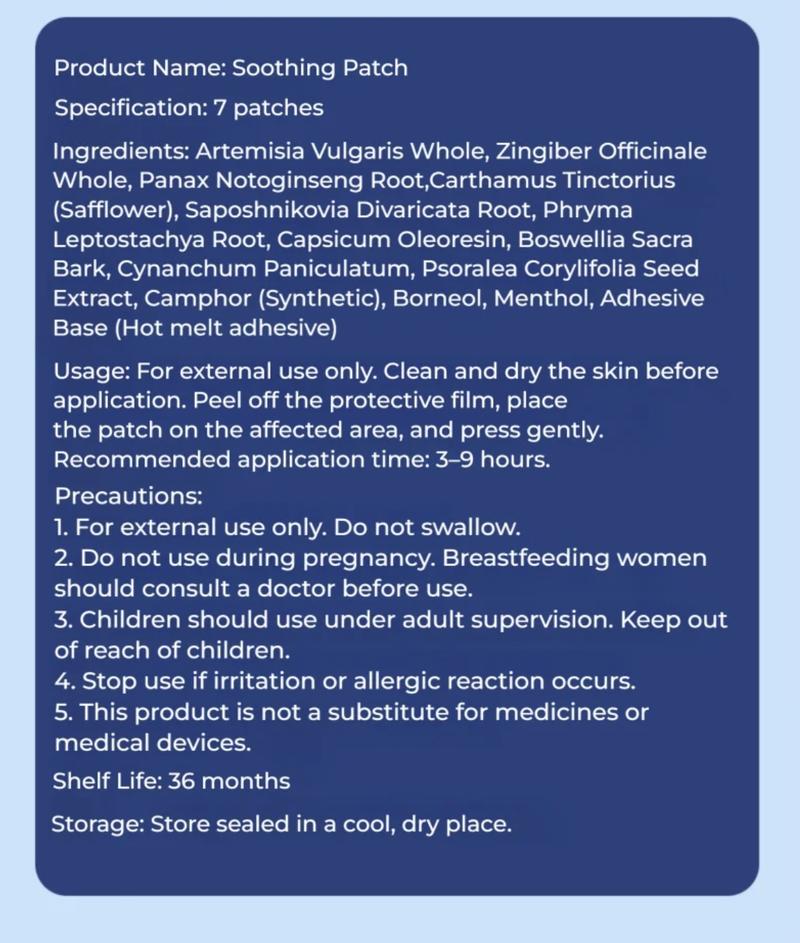 Pure Herbal Heat Patches for Shoulder, Waist, Knee & Foot, Natural Long-Lasting Warmth (7 Pcs)-lzh