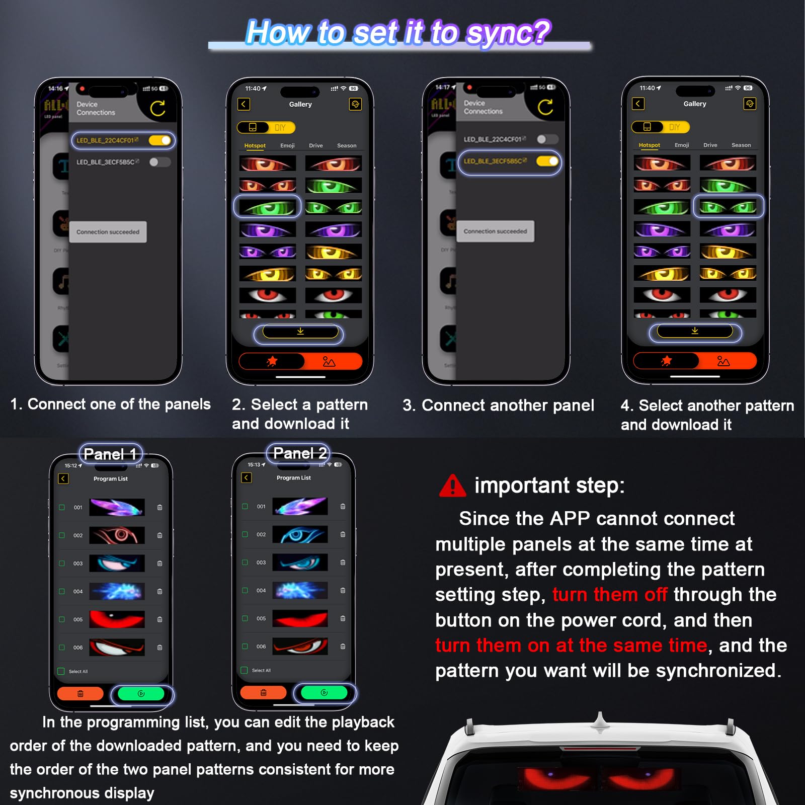 LED Display for Car, Programmable Flexible LED Light, Customizable DIY Pattern or Text Color RGB Pixel Screen with USB/Bluetooth APP Remote Control Dashboard for Cars/Trucks/SUV/Room Decorate