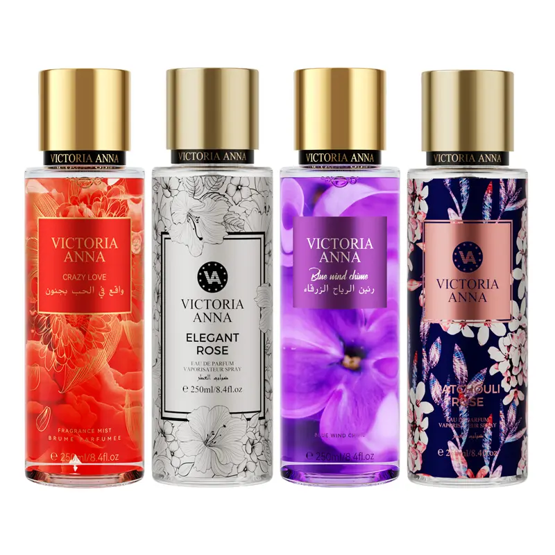 Victoria Anna 250ML Unisex Perfume Spray, 4 Flavors Fragrance Spray, 1 Count 24-hour Long Lasting Fragrance Body Spray,Body Scent for Women & Men, Fruit and Floral Scents Perfume for Daily Use