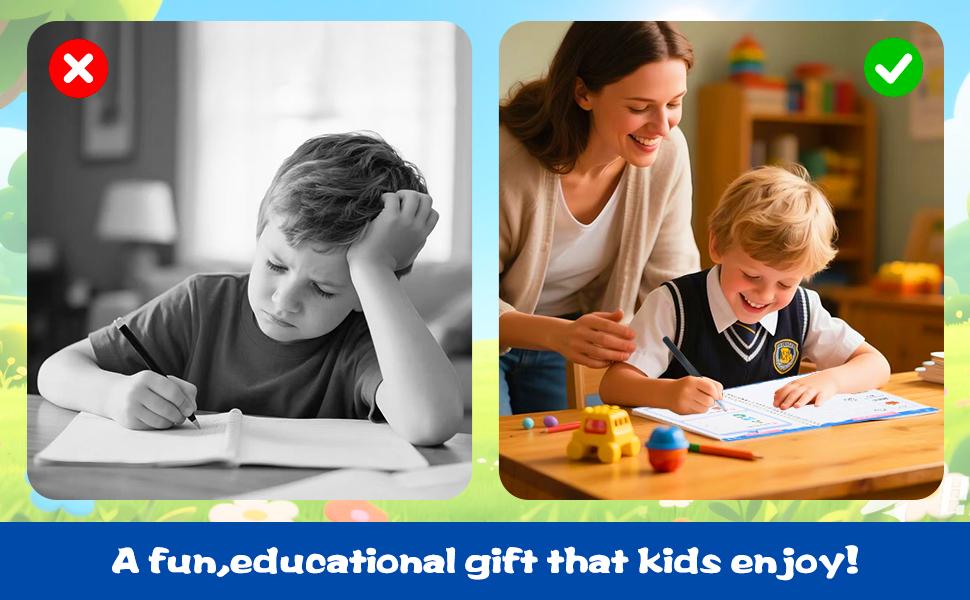 [Back-To-School Season]2026 LumiKidz Maigc Grooved Handwriting Workbooks,Writing Practice Book,Large Portable Copybooks Box Pack Notebook For Kids Ages 4-7,First Grade,Kindergarten Workbooks Stationery Set School Supplies,Christmas Gifts For Grandkids