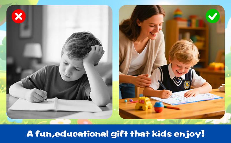 [Back-To-School Season]2026 LumiKidz Maigc Grooved Handwriting Workbooks,Writing Practice Book,Large Portable Copybooks Box Pack Notebook For Kids Ages 4-7,First Grade,Kindergarten Workbooks Stationery Set School Supplies,Christmas Gifts For Grandkids