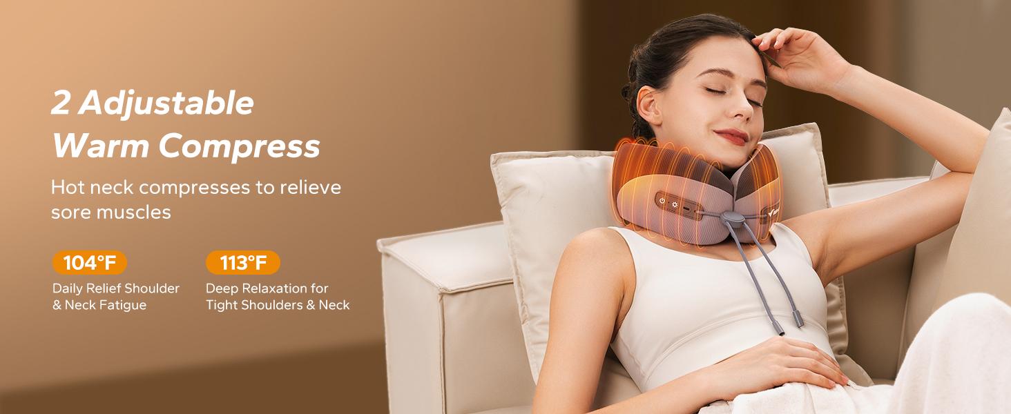 Merach Neck Massage Pillow with Heat - Ergonomic Travel Neck Cushion Vibration Massager for Deep Relaxation and Comfort Grey Summervibes Merach Neck Massage Pillow with Heat - Ergonomic Travel Neck Cushion Vibration Massager for Deep Relaxation and Comfort Grey Summervibes