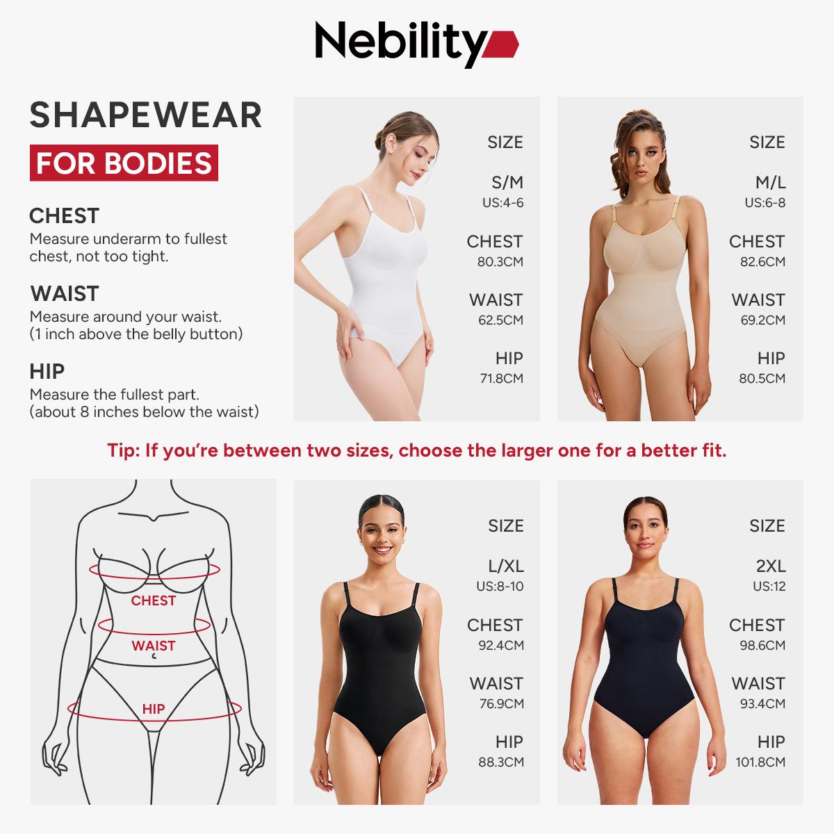 Nebility (Fabric Upgrade) Women's Shapewear Bodysuit - V-Neck Spaghetti Strap, Tummy Control & Hip Lift, Shockproof Basic Bodysuit Womenswear  Minimalist Vneck SpringStatements
