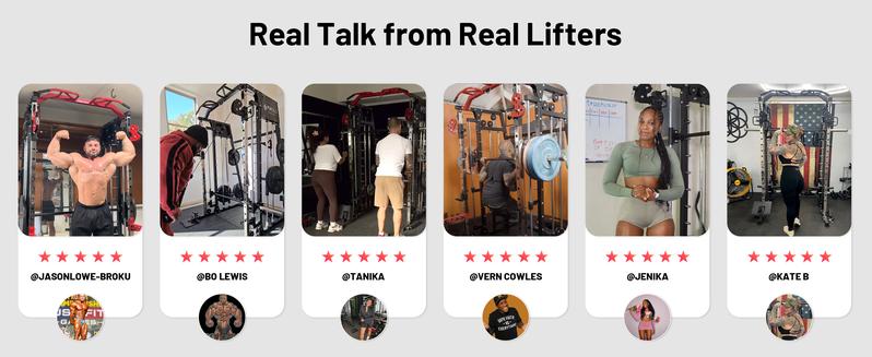 MIKOLO Smith Machine, 2200lbs Squat Rack with LAT-Pull Down System & Cable Crossover Machine, Training Equipment with Leg Hold-Down Attachment Home Gym Station Home Gym AdjustableMIKOLO