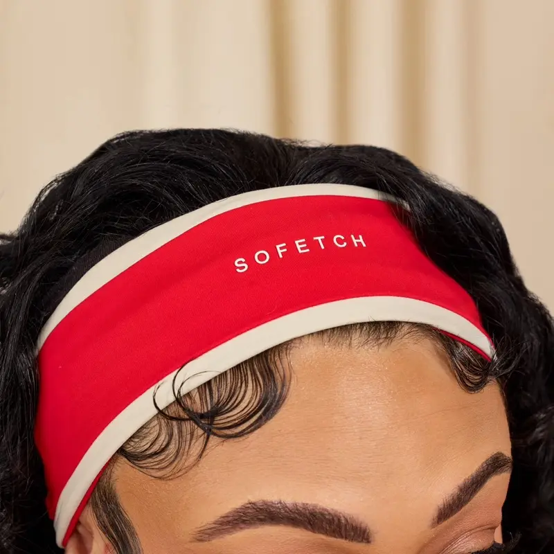 Sofetch Obsession Headband for Women, Wide Stretchy Fabric with Bold Contrast Trim and No-Slip Silicone Grip for Everyday Wear, Stretchy Headbands, Bold Trim, Contrast Edge