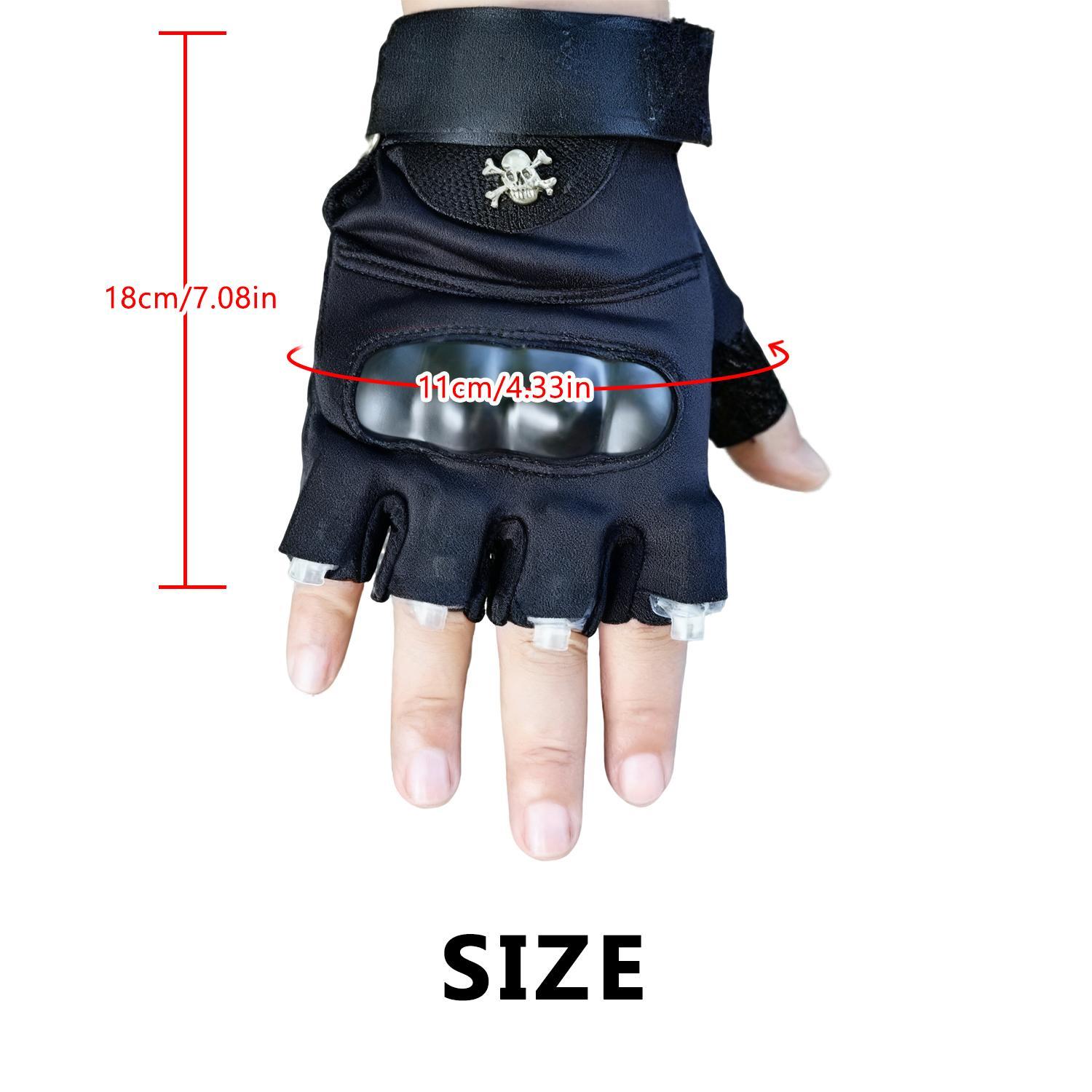 LED Flashlight Gloves,Half Finger Lighted Gloves,Adjustable Wrist Strap,Flashlight Gloves with 8 LED Cool Gadget Finger Lights for for Camping Fishing Repairing,Cycling,Running Camping,Christmas Birthday Gifts for Men and Women