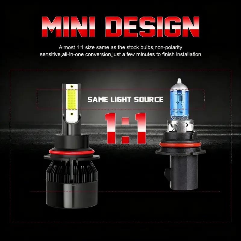 Ultra Bright 4PCS LED Headlight Bulbs Kit 120000LM 6000K Cool White,9005+H11/9005+9006/H11+H11 Multi-Fit Socket,High Low Beam,10X Visibility,Aluminum Body,Battery-Free,Plug N Play,IP68 Waterproof,Car Headlamp Upgrade