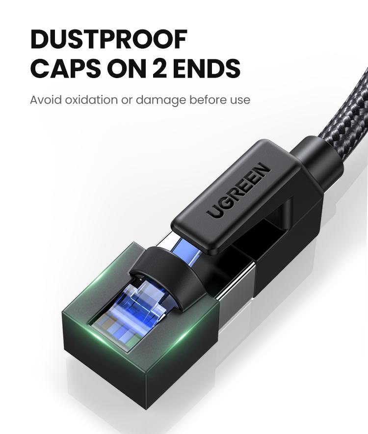 UGREEN Cat 8 Ethernet Cable 6FT, High Speed Braided 40Gbps 2000Mhz Network Cord Cat8 RJ45 Shielded LAN Cables Compatible for Gaming PC Modem Router Noise Streaming Networking Devices，TikTokShopBlackFriday ,TikTokShopHolidayHaul