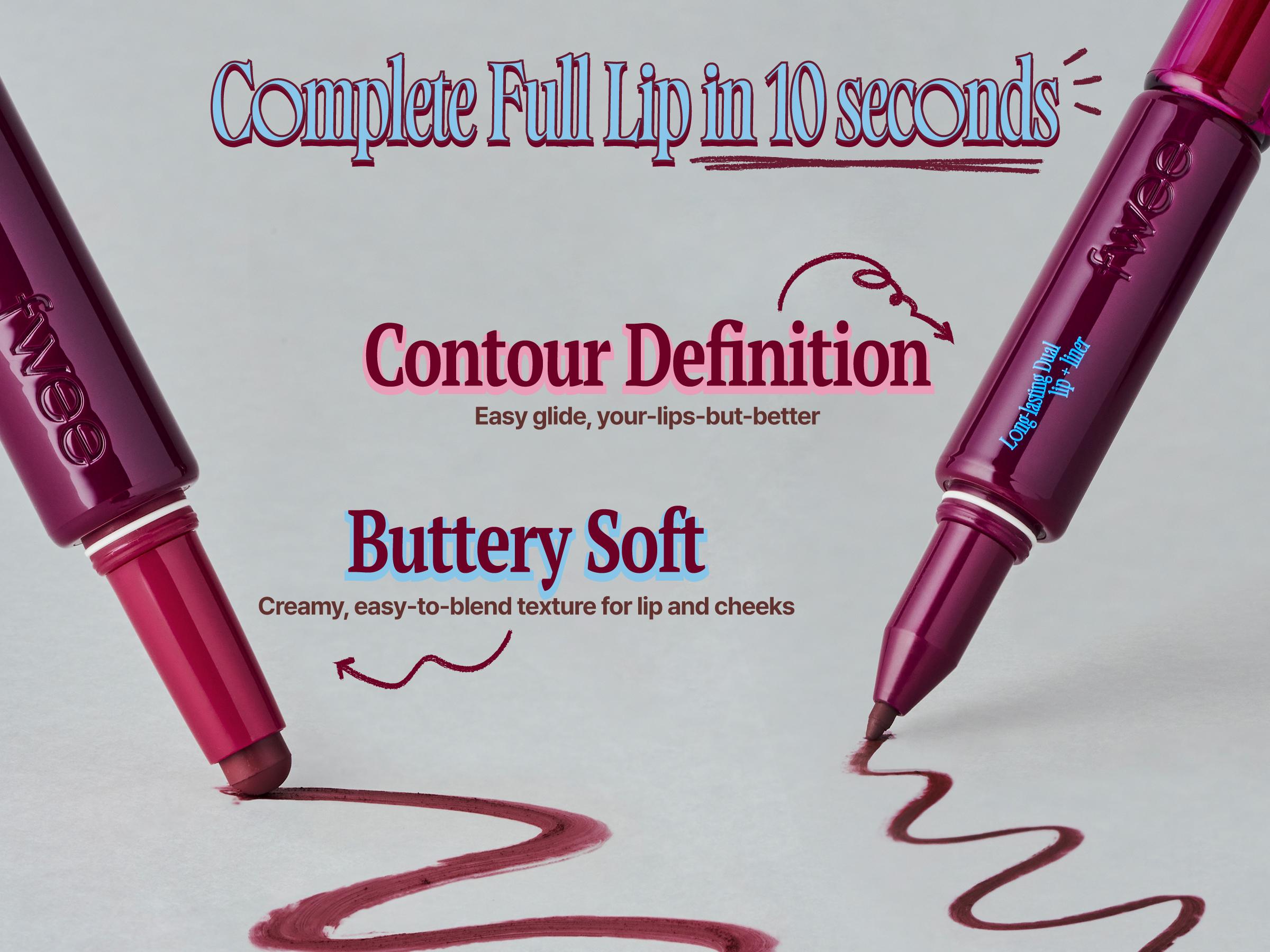 [TikTok Shop Exclusive] fwee Easy Lazy Lip Combo | LONG-LASTING DUAL COLORING STICK LIP + LINER & 3D Voluming Gloss | Transproof Lip Combo |