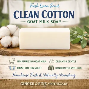 Clean Cotton Goat Milk Soap – Fresh Linen Scented Handmade Soap