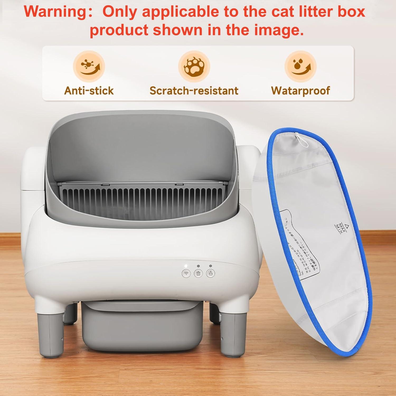 Waterproof Litter Box tray, Litter Box Enclosure, 2-Pack - 14.96" x 11.81" Leak-Proof Pads for Self-Cleaning Boxes (White/Blue)