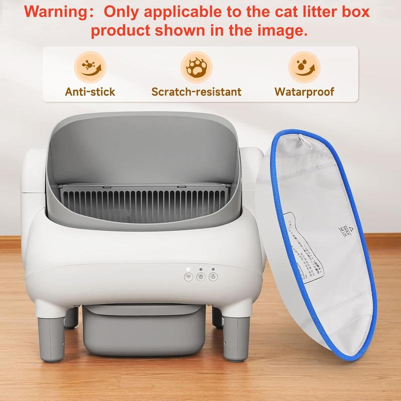 Waterproof Litter Box tray, Litter Box Enclosure, 2-Pack - 14.96" x 11.81" Leak-Proof Pads for Self-Cleaning Boxes (White/Blue)