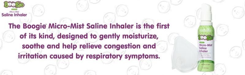 Boogie Micro-Mist Saline Inhaler Kit for Babies & Kids – 1.7 oz Drug-Free Saline Mist, Gentle Moisturizing Comfort for Sensitive Noses