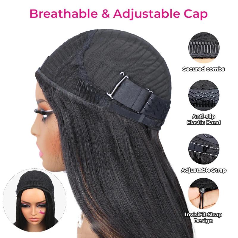 [WEAR GO HALF WIG] ISEE HAIR Yaki Straight Draw-strings Half Wig Invisible Hairline Flip Over InvisiFit Strap Wig #Category Spotlight