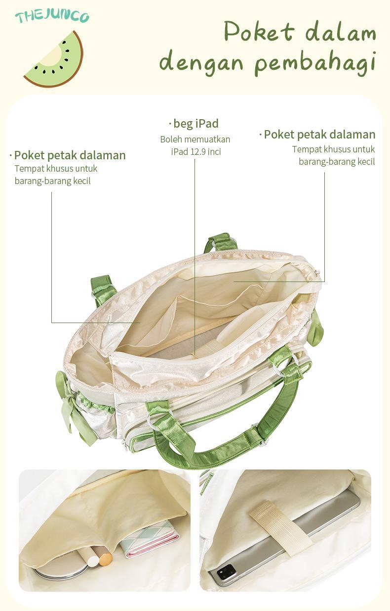 [Valentine's Day Gift] THE JUNCO Kiwi College Style Clear Barclay Ita Bag: A Large Capacity Double Shoulder Handbag for Students Also a Versatile Sling Bag for Women‘s, Perfect as a Shoulder Bags Woman and a Tote Bag for Gift