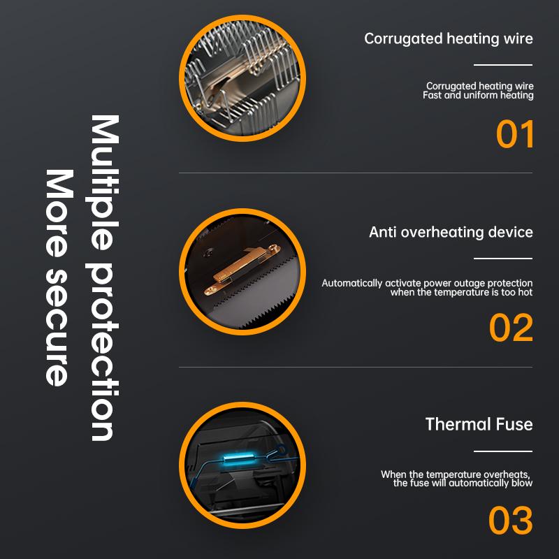 Oloey Small Portable Space Heater 200W & Above Indoor Electric Mini Table Heater with Overheat & Tipping Protection for Office Garage Home Various Settings Low Power Reliable