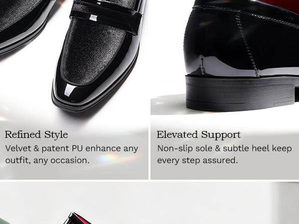 Bruno Marc Formal Mens Patent Loafers - Classic Tuxedo Dress Shoes for Wedding Business Party in Rich Colors Round Toe Slip On Plain Pattern Removable Insole