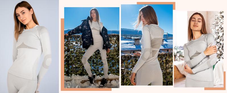 ATTRACO Fallfreshness Thermal Underwear Set for Women Long Johns Seamless Warm Base Layer Top & Bottom for Cold Weather Compression Breathable Fabric Womenswear Fit Light Outdoor