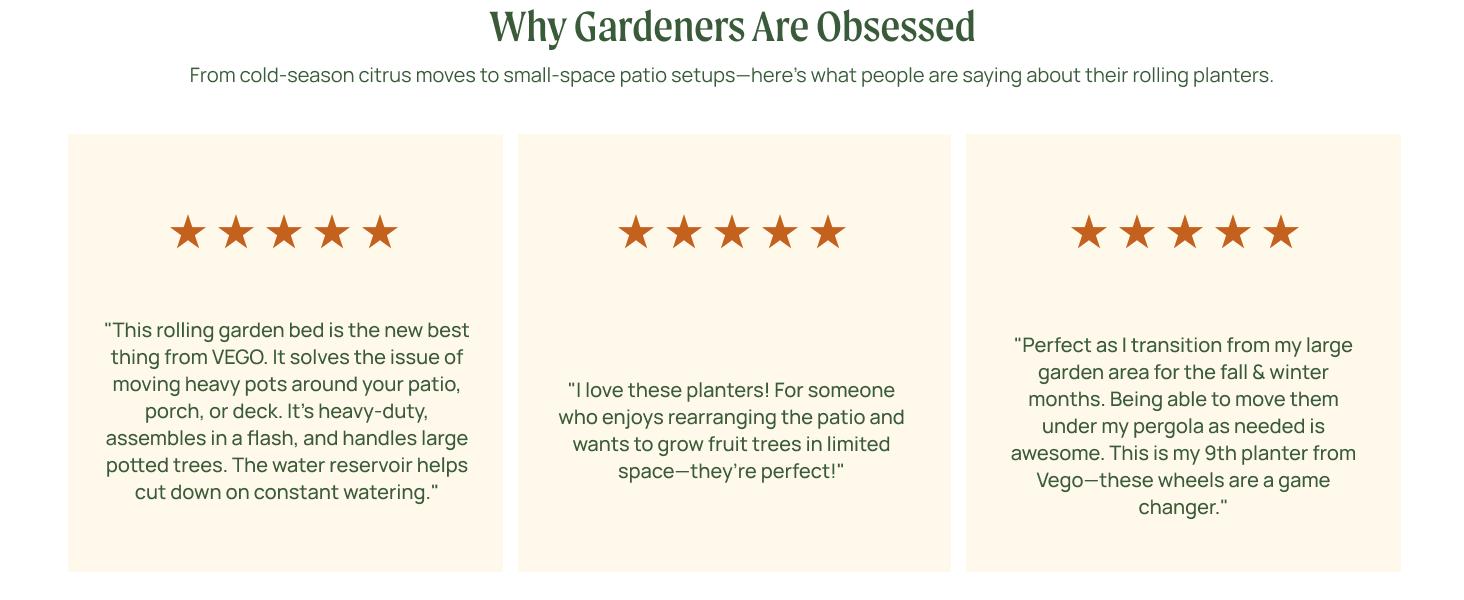 Vego Garden 30 Gallon Rolling Metal Citrus Tree Planter with Self-Watering System Round Planter Box for Porch Patio & Backyard Raised Garden Bed with Wheels for Growing Trees Tomatoes Vegetables and Flowers