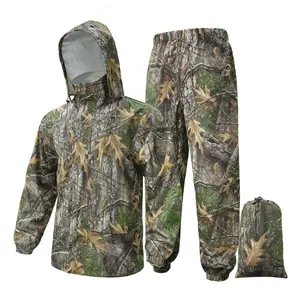LOOGU Camo Rain Suit - Rain Gear for Waterproof, Lightweight Rain Coat, Breathable Mens Rain Jackets Hood and Pants