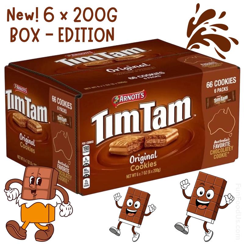 New! Tim Tam Chocolate Cookie Biscuits (6 Pack x 200g BOX EDITION) Indulge in The Classic Taste of Tim Tam Original TIM TAM EDITION BOX PACK - Deliciousness Chocolate Biscuits!
