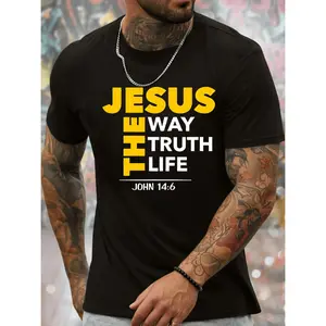 Stylish Men's Crew Neck Short Sleeve T-Shirt With Letter Print For Sports And Casual Wear In Summer Spring Seasons