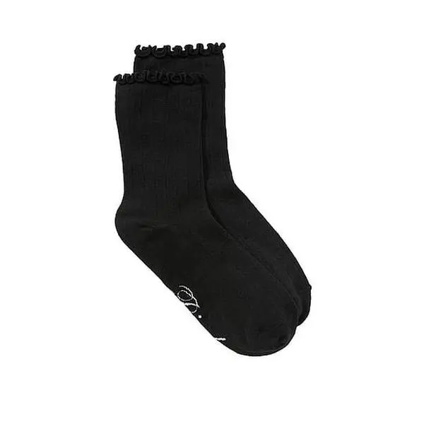 PINK Single Pack Pointelle Ruffle Socks