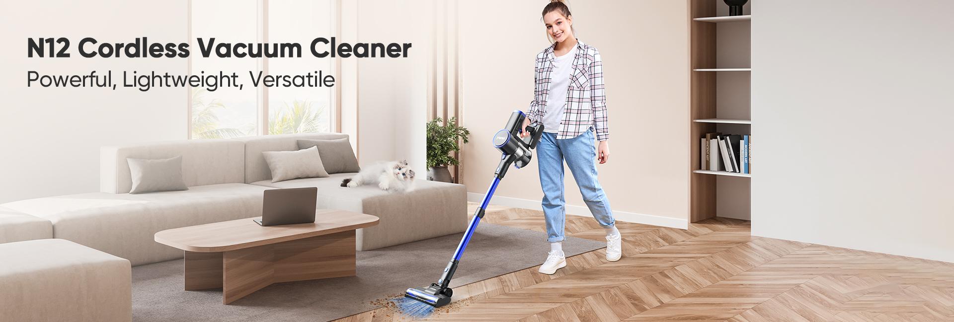 Yoma Cordless Vacuum Cleaner, 6 in 1 Ultra-Quiet Stick Vacuum for Home Cleaning, 2200mAh Battery Up to 45mins Runtime, Powerful Lightweight Handheld Wireless Vacuum for Home/Car on Rugs, Hardwood Floors, Carpets, Pet Hair