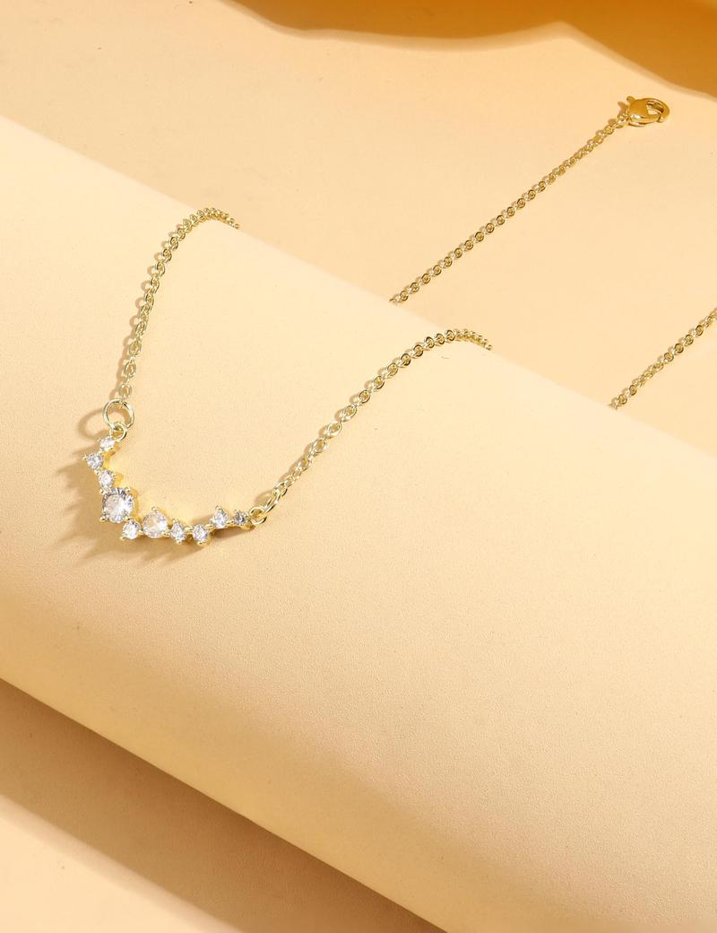 ORAZIO Layered Gold Necklaces for Women Non Tarnish, Dainty 14K Gold Plated Cubic Zircon Necklace Stack Layering Chain Necklace Stackable Cute CZ Pendant Choker Necklace for Women