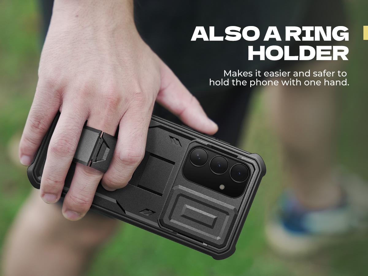 Dexnor for Samsung Galaxy S25 FE Case with Upgraded Slide Camera Cover & 2 Front Frames & Built-in Screen Protector & Kickstand, Heavy-Duty Rugged Case Full-Body Protective Cover(2025)