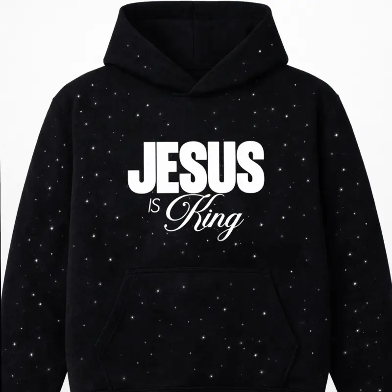 JESUS IS KING HOODIE {WITH RHINESTONES} Unisex Premium Heavyweight Oversized