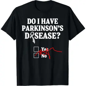 100% Cotton Parkinsons Disease Awareness Yes No Warrior Survivor T-Shirt