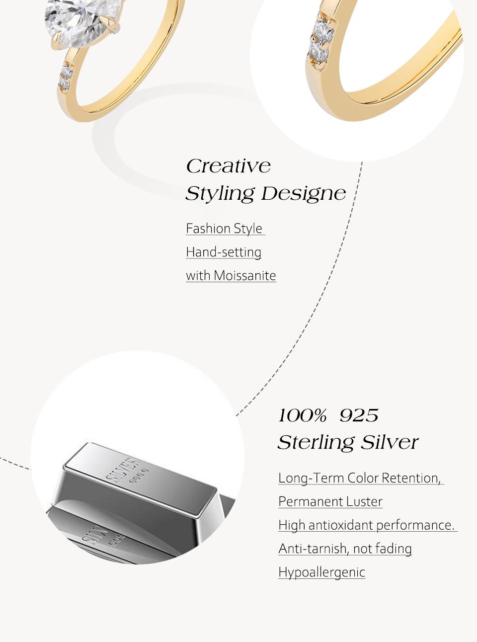 ATTAGEMS D VVS1 Color Oval Cut 3CT Synthetic Moissanite Ring for Women 925 Sterling Silver Classic Engagement Wedding Anniversary Fine Jewelry Gift R288 SpringStatements