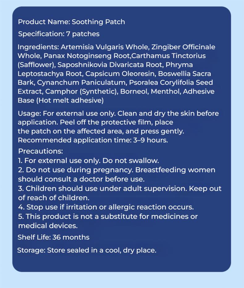 Herbal Heat Patches for Pain Relief - Long Lasting Warmth Back & Knee Support 7 Count Easy Application Natural Comfort Soothing Patch Suitable for Multiple Joint Areas Pack