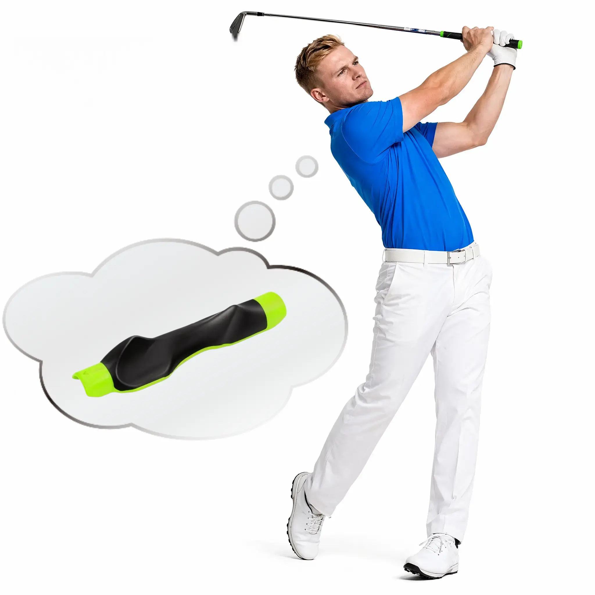 Right-Handed Universal Golf Swing Trainer, ABS Plastic Grip Aid for Beginners, Golf Training Accessory for Hand Position Correction, Indoor Warm-Up & Muscle Training Supplemental Accessory