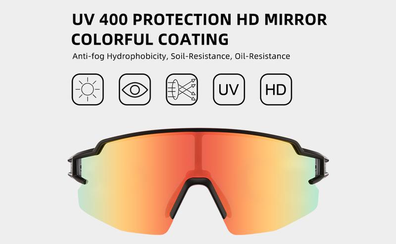 ROCKBROS Polarized Sunglasses UV400 Dazzle Photographic Lenses Outdoor Sports Sunglasses Rimless Windproof and Dustproof Glasses Cycling Fishing