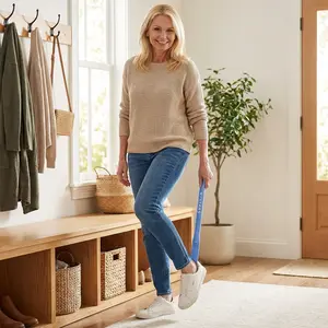 Retractable Long Handle Shoe Horn (17"-26") with Built-in Ruler | Ideal for Seniors & Everyday Use